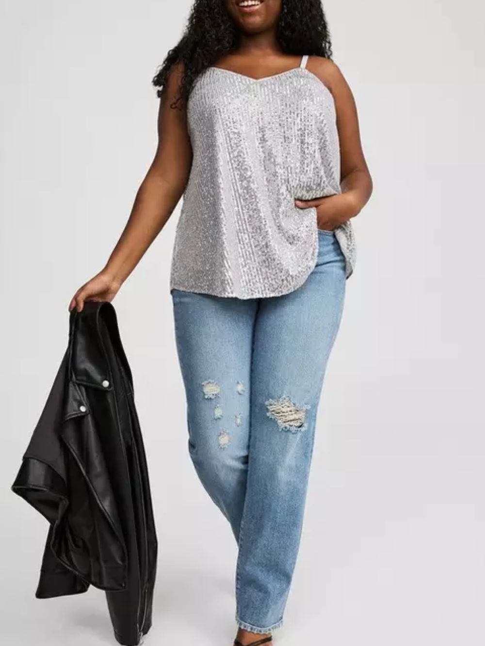 NWT Torrid Sophie Silver Sequin Swing Cami Size 1X